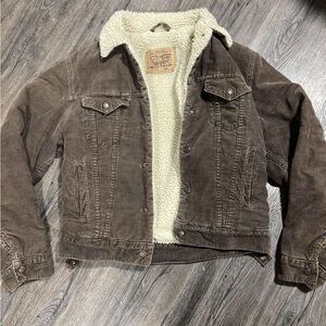 Brown Sherpa-Lined Levi jacket